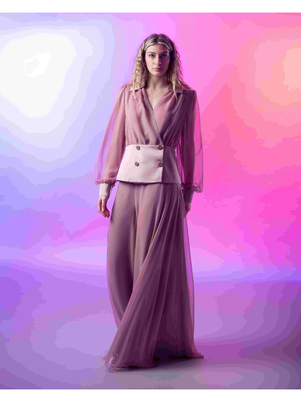 COMPLETO PANTAPALAZZO E  GIACCA CAMICIA