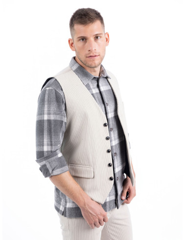 GILET UOMO  VELLUTO RIGATO SEINSE