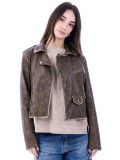 Giubbetto donna eco-pelle invecchiato.