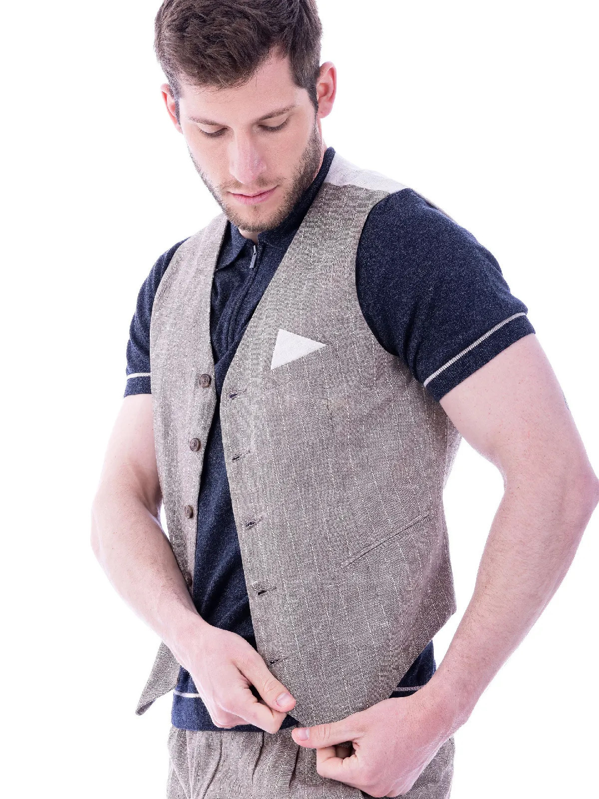 Gilet uomo gessato